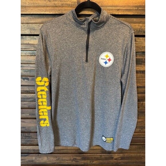 NFL Team Apparel Other - Pittsburgh Steelers Pullover 1/4 Zip Heather Gray‎ NFL Team Apparel SML Sleeve